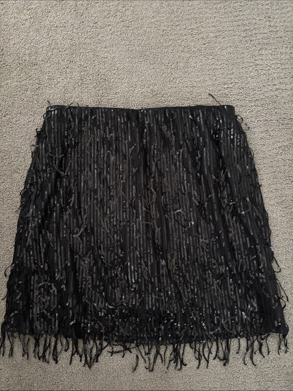 a new day Black Sequin Fringe Mini Skirt - Picture 1 of 3